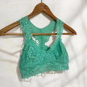Aerie mermaid blue eyelet lace bralette  XS